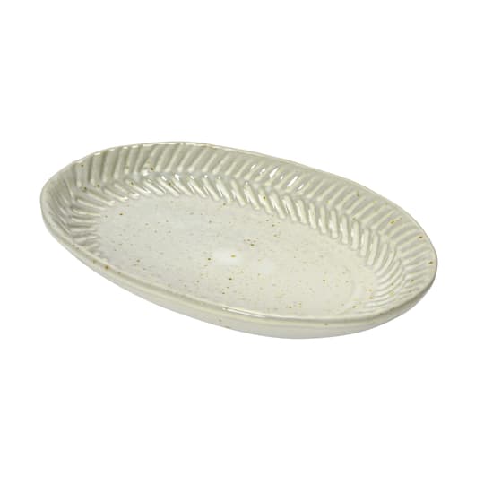 Hello Honey® White Reactive Glaze Debossed Stoneware Plate Set